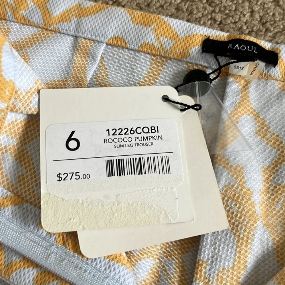 Raoul Rococo Pumpkin Slim Leg Trouser Pants - NWT - Picture 7 of 9